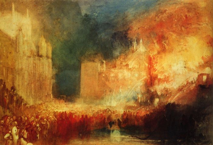 Joseph Mallord Turner (1775 -1851) - Burning of the Houses of Parliament (1834)